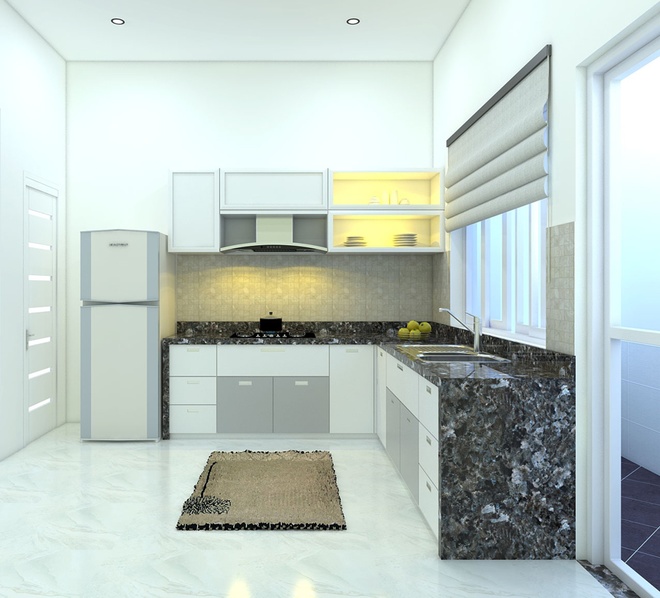 Thiết kế nội thất nhà phố mặt tiền 4m khu bếp nấu